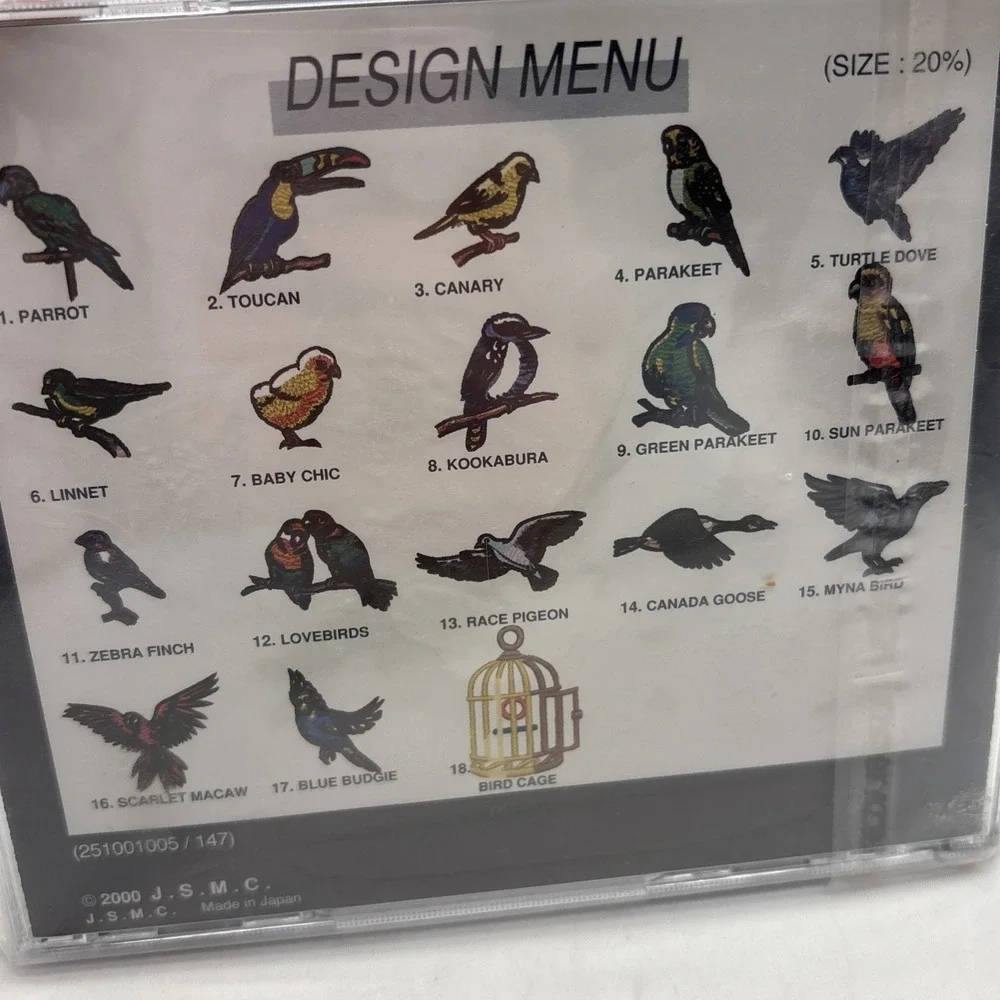 JANOME MEMORY CRAFT MEMORY CARD PET BIRD DESIGNS